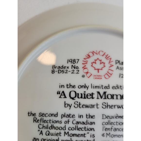 A Quiet Moment by Stewart Sherwood Plate Dominion China w/ COA & Box 12663A - Picture 8 of 11